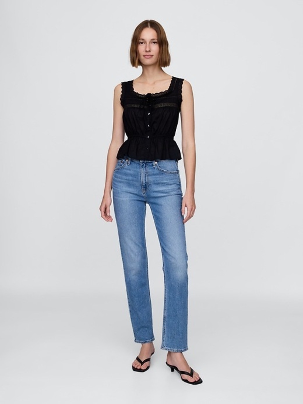 Gap lace trim peplum top